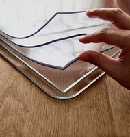 Nappe en PVC non tissé transparent de style simple imperméable à l'huile résistant à la chaleur écologique sans lavage doux à manger café