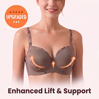 Nouveau Soutien-Gorge Push-Up 2026 en Satin avec Lettres Romantiques, Sans Armature, Fermeture Multi-Agrafes, Bandeau Large et Bretelles Ajustables – Soutien-Gorge Personnalisé pour Femme