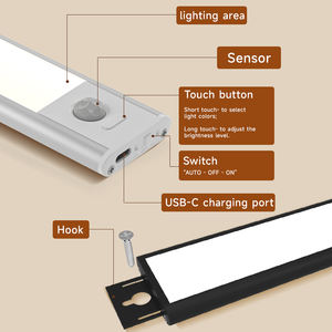 Senya-Pro moderno USB ricaricabile LED luci di alluminio ombra magnetico sensore di movimento della parete dimmerabile per armadio cucina - Product Image 4