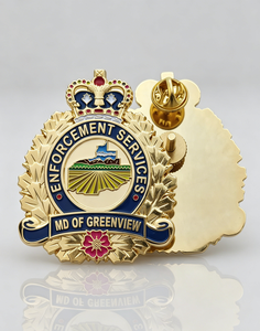 Badge en métal émaillé personnalisé, badge épingle couronne, badge à visser personnalisé pour uniforme, commémoratif, souvenir - Product Image 4
