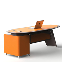 Table de bureau de direction de luxe moderne avec armoire latérale de bureau de patron de mode simple échantillon gratuit matériel en bois direct de l'usine