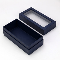 Boîtes d'emballage en carton pour produits électroniques, Logo personnalisé de luxe noir, boîtes d'emballage avec fenêtre transparente, 20 pièces