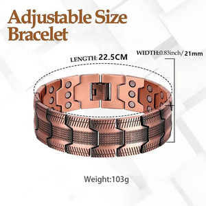 <span class=keywords><strong>Bracciale</strong></span> in rame 3X Strength, bracciali in rame puro al 99,9% per uomo <span class=keywords><strong>con</strong></span> magneti, chiusura pieghevole premium e lunghezza regolabile - Product Image 6