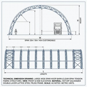 Hoop Livestock Barn Natural <strong>Light</strong> Fabric Building Shelter Container Storage Structure <strong>Horse</strong> Warehouse Farm Shed Galvanized Steel - Product Image 4