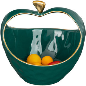 Cestini per la conservazione in ceramica con decorazione per la casa in oro verde a forma <span class=keywords><strong>di</strong></span> mela - Product Image 1