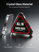 Bouton de poker triangulaire en cristal à carreaux, tout-en-un, pour accessoire de jeu de casino - Vente en gros