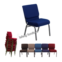 Approvisionnement en usine de chaises d'auditorium en métal bon marché personnalisées chaise de prêtre bleu royal interlock pour église