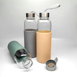 Bouteilles à jus en verre réutilisables écologiques, très vendues sur <span class=keywords><strong>Amazon</strong></span>, avec couvercle en acier inoxydable - Product Image 1