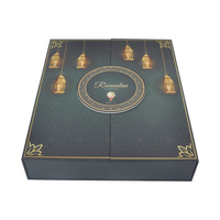 Calendrier de l'Avent musulman vert à 30 tiroirs, calendrier du Ramadan, emballage cadeau, boîte en papier, calendrier du Ramadan, mosquée