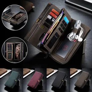 Multifunctional Leather Phone Samsung S20 Plus Leather Case Cover Smart Case 15 14 13 12 11 Pro Max Card Foldable For IPhone