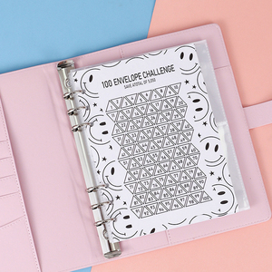 Ready Ship A5 Taille Cuir Couverture Rigide 100 Enveloppe Économies Défi Carnets Cadeaux Mot de Passe Feuilles Mobiles Spirale A6 Taille Cahier - Product Image 4