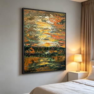 Peinture abstraite de paysage de haute qualité, peinte à la main, sur toile, pour la <span class=keywords><strong>décoration</strong></span> intérieure de maison de campagne ou de <span class=keywords><strong>chambre</strong></span>. - Product Image 4