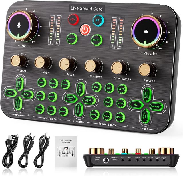 Hot Selling Professional Recording Studio Microphone Set Live Sound Card Remote Control 1 Year Warranty Top Consumer Electronics