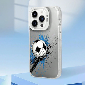 Impression de football de sport Clé en argent électrolytique TPU PC Housse de téléphone portable pour <span class=keywords><strong>Iphone</strong></span> X Xr Xs <span class=keywords><strong>11</strong></span> 12 13 14 15 16 17 Pro Max - Product Image 2