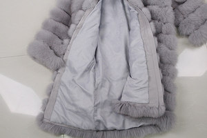 معطف شتوي طويل للنساء من فرو الثعلب الطبيعي عالي الجودة YY1603 - Product Image 5