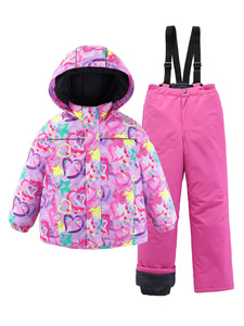 <span class=keywords><strong>Combinaison</strong></span> <span class=keywords><strong>de</strong></span> <span class=keywords><strong>ski</strong></span> pour enfants, veste à capuche pour filles, fermeture éclair, respirante, épaisse, imperméable, pantalon en polyester imprimé - Product Image 4