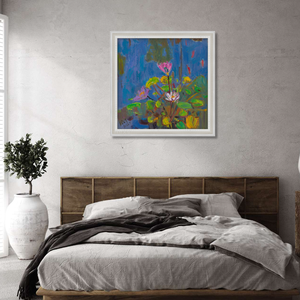 Original Teacher Zhang Liping's Floral Oil Painting Lotus-Whispers UV Printed <b>Canvas</b> Wall Art for Living Room Home Decoration Or - Product Image 1