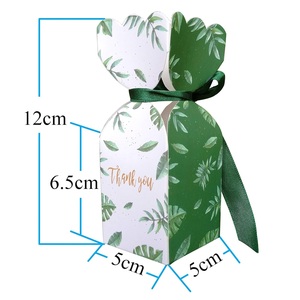 Scatole per Caramelle a Forma di Foglia Verde, Confezioni Regalo per Matrimoni, Compleanni, Feste con Decorazione a Nastro, Accessori per Addio al Nubilato e Baby Shower - Product Image 2
