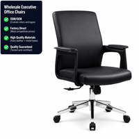 Silla de Oficina de Cuero PU a Precio de Mayoreo para Uso en Oficina y Hogar, Silla Ejecutiva Giratoria con Altura Ajustable