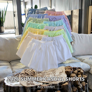 Shorts Casuales de Verano 2026 para Mujer, Estilo Vintage, Transpirables, Corte Regular, 100% Poliéster, Color Sólido, Delgados - Product Image 2