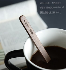 Black Walnut <b>Wood</b> Long Handle Coffee Stirrer, Custom Logo Wholesale - Product Image 5