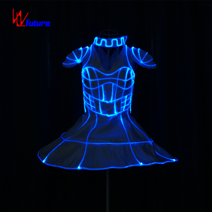 <span class=keywords><strong>ชุด</strong></span>เดรสเรืองแสงสำหรับผู้หญิง รุ่น Future Neon สำหรับงานปาร์ตี้ สีแดงขาว แบบชุดบอลรูม 1 ชิ้น - Product Image 4