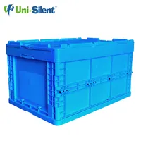 Uni-Silent faltbare stapelbare recycelbare Kunststoff behälter box Faltbare Aufbewahrung klapp kiste mit Deckel LX604032C-U