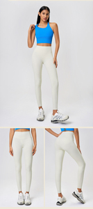 Mallas <span class=keywords><strong>de</strong></span> Yoga <span class=keywords><strong>de</strong></span> cintura alta para mujer, pantalones deportivos con elástico, transpirable, ajustado a <span class=keywords><strong>la</strong></span> cadera, Color sólido, logotipo personalizado, nuevo, venta al por mayor - Product Image 6