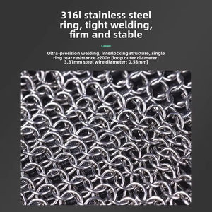 316L sarung tangan besi anti karat, sarung tangan keamanan untuk dapur tukang daging, sarung tangan logam untuk memotong pisau - Product Image 3