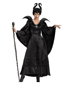 Disfraz de <span class=keywords><strong>Maléfica</strong></span> (La Bella Durmiente) - Vestido de Bruja Negra con Conjunto de Diadema con Cuernos, Disfraz de Cosplay de <span class=keywords><strong>Película</strong></span> de Televisión para Mujer Adulta - Product Image 5