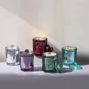 Ultra-niedrige Versand kosten Kerzen gläser mit Deckel und Box Verpackung Glas leer benutzer definierte Kerzen glas Luxus für Kerzen machen