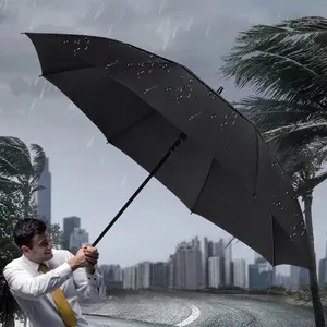 Mzd nhà sản xuất tùy chỉnh Paraguas ô tự động Windproof Sun thẳng Golf Umbrella với logo cho ngoài trời