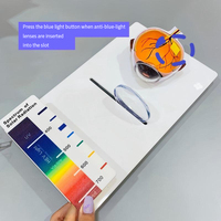 Outil de démonstration de test de lentilles anti-lumière bleue, modèle de section de globe oculaire humain, planche de test du spectre visible HEV UV