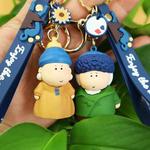 Wholesale <strong>Custom</strong> Key Chain 3D Soft <strong>Silicone</strong> Key <strong>Ring</strong> PVC Cartoon Figure Anime Rubber Keychain Toys - Product Image 3