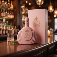 Bouteille en verre gaufré de luxe 730 ml XO Super-flint vide pour Brandy, Cognac, Spiritueux, Liqueur, Whisky – Vente en gros, Usine, OEM