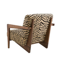 Fauteuil d'appoint moderne italien en tissu durable à imprimé animal, fauteuil individuel de luxe à motif zèbre, canapé de loisirs pour la maison et le bureau