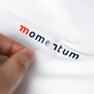 Low Moq Custom Size Kleidung Wärme presse Transfer Tag Aufkleber Hals Etiketten Drucken Logo Aufbügeln Kleidungs etikett
