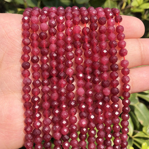 小尺寸小珠2/3/4毫米刻面红宝石间隔珠珠宝制作DIY - Product Image 4