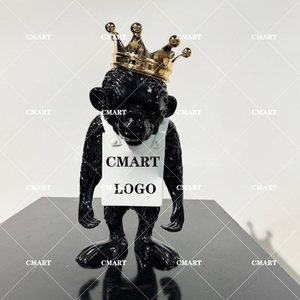 Scultura Pop Art Scimmia Graffiti Personalizzata con Logo, Artigianato in Resina Cromata, Statua Scimmia Banksy, Scultura Scimmia <span class=keywords><strong>Street</strong></span> Fashion - Product Image 3