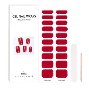 Wholesale New Design 2024 Gel Nails Sticker UV Gel Glitter Nail Gel Stickers With UV Lamp