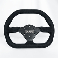 Volant de course GT Premium 310 mm en forme de D à fond plat avec revêtement en Alcantara pour simulateur