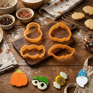 Ensemble <span class=keywords><strong>de</strong></span> découpoirs à biscuits d'Halloween, 4 pièces, moules en plastique pour biscuits, bonbons, yeux <span class=keywords><strong>de</strong></span> fantôme et <span class=keywords><strong>citrouille</strong></span>, pour la pâtisserie, gabarits pour glaçage royal - Product Image 1