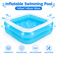 Piscine gonflable carrée en PVC épais pour enfants, légère et portable, baignoire pour bébé, piscine