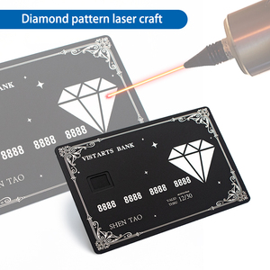 Diamante personalizzato di alta qualità di lusso di Design Laser incisione in acciaio inox carta vuota con Slot per Chip carta di <span class=keywords><strong>debito</strong></span> in metallo - Product Image 3