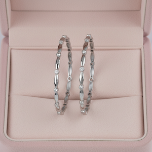 Classic Textured Style High-Polish Finish 925 Silver Bangles Natural <b>Crystal</b> Accents Fine Jewelry Sets Bracelets/Rings Indian - Product Image 2