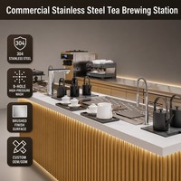 Station de brassage de café et de thé en acier inoxydable 304 pour comptoir de bar commercial avec tasse haute pression