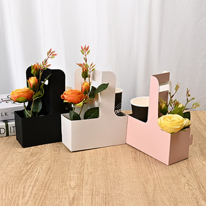 Boîte à fleurs à <span class=keywords><strong>café</strong></span> en papier kraft, boîtes d'emballage à emporter pour thé au lait et <span class=keywords><strong>café</strong></span> - Product Image 2