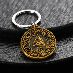 Llaveros personalizados, llavero de Metal chapado en oro antiguo, llavero de aleación de Zinc 3D en relieve personalizado, logotipo personalizado para recuerdo - Product Image 4