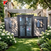 Maison conteneur préfabriquée de luxe moderne en acier de 20/30/40 pieds, extensible avec salle de bain et cuisine, idéale pour les villas