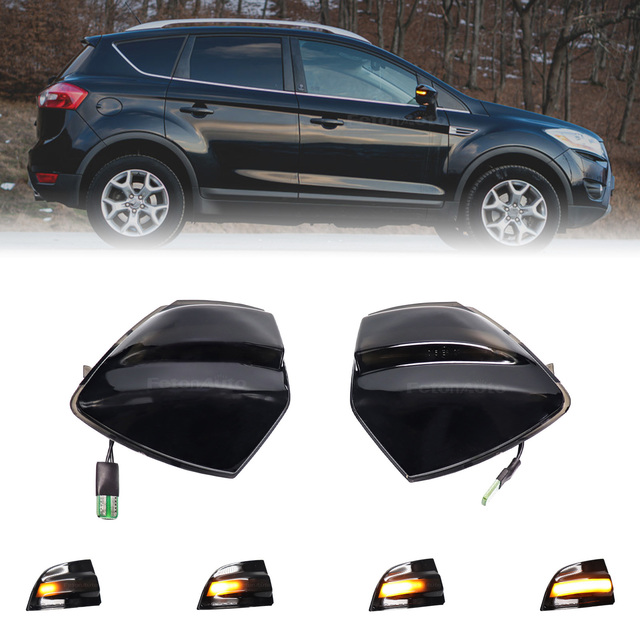 Sequential Indicators Lamps LED Mirror Dynamic Turn Signal Lights Car Parts for Ford S-Max Kuga C394 C-Max 07-19 RearView Bulbs